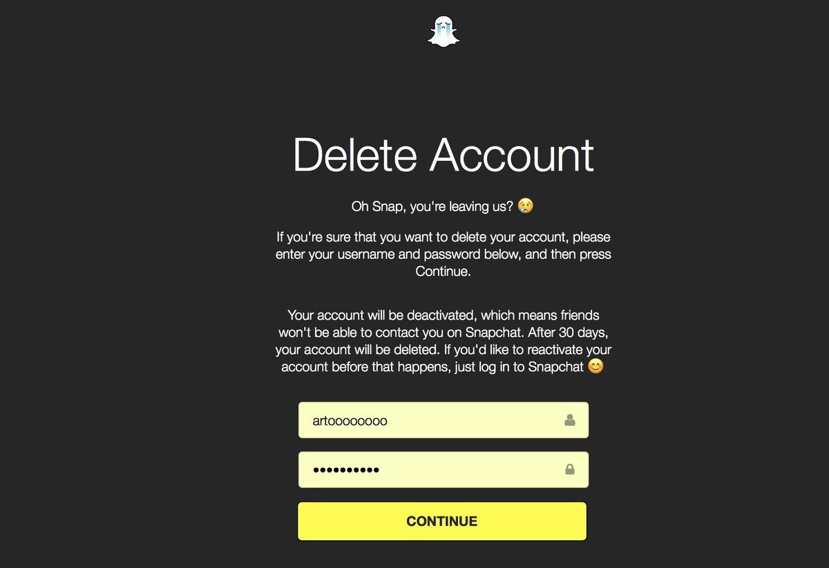 snapchat accounts username and password